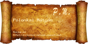 Polonkai Mátyás névjegykártya